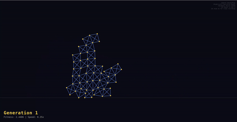 Every generation's champion plays before/after training in a cinematic montage